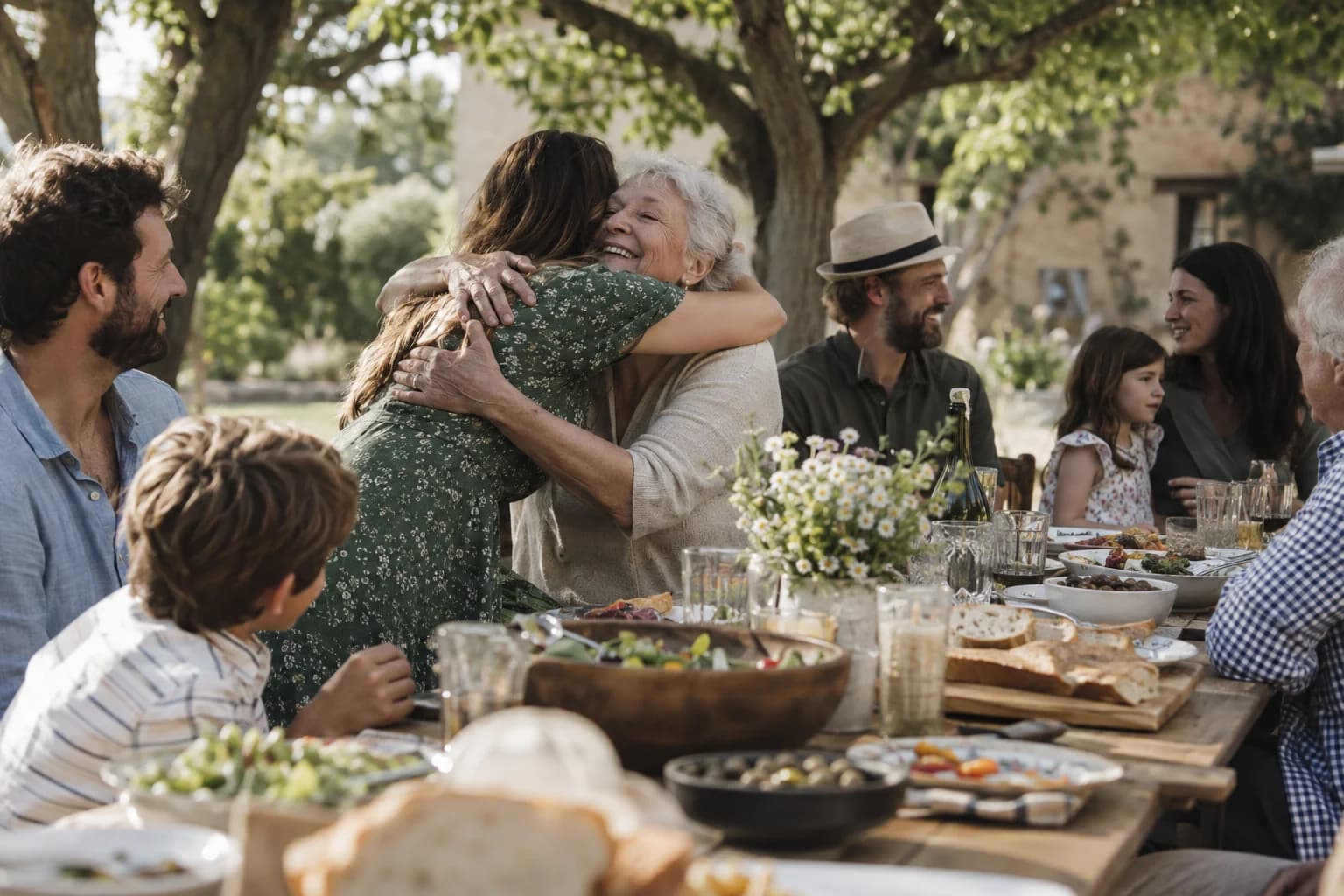 Relatives of different generations enjoy a family reunion