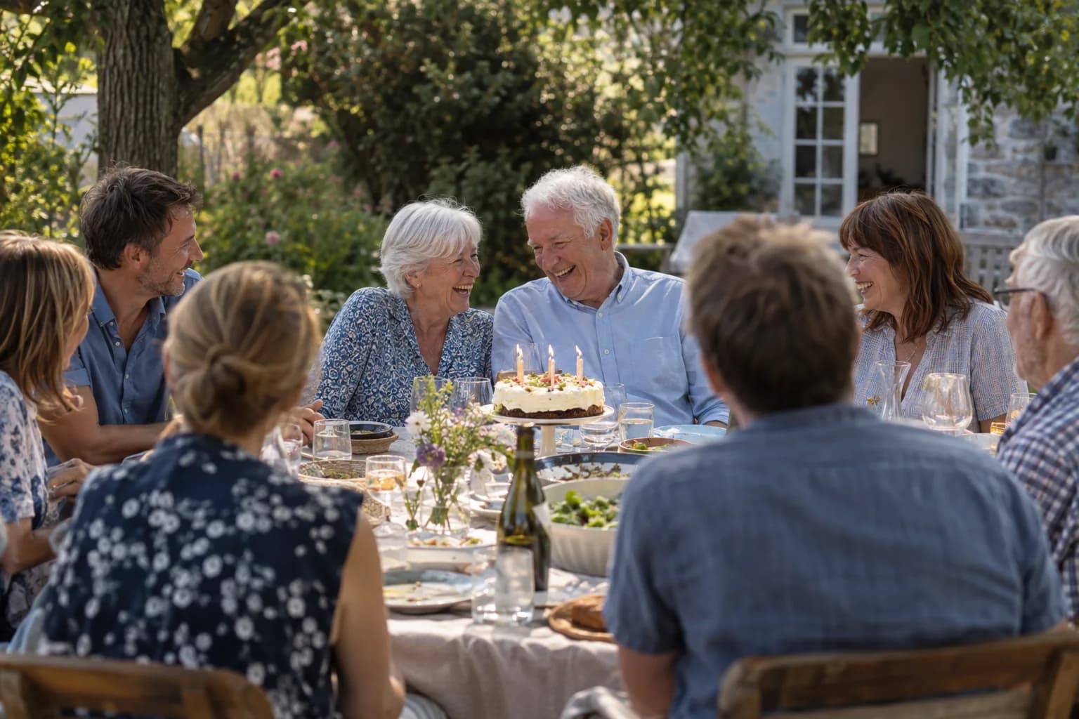 Older adults celebrating a milestone with family and friends
