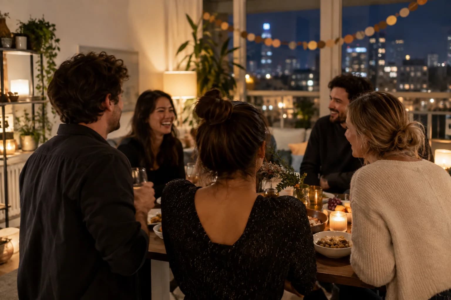 Friends celebrating the new year together